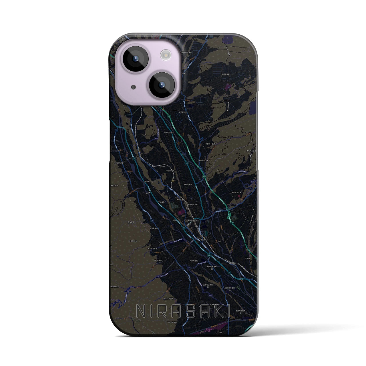【韮崎(山梨県)】地図柄iPhoneケース(バックカバータイプ)