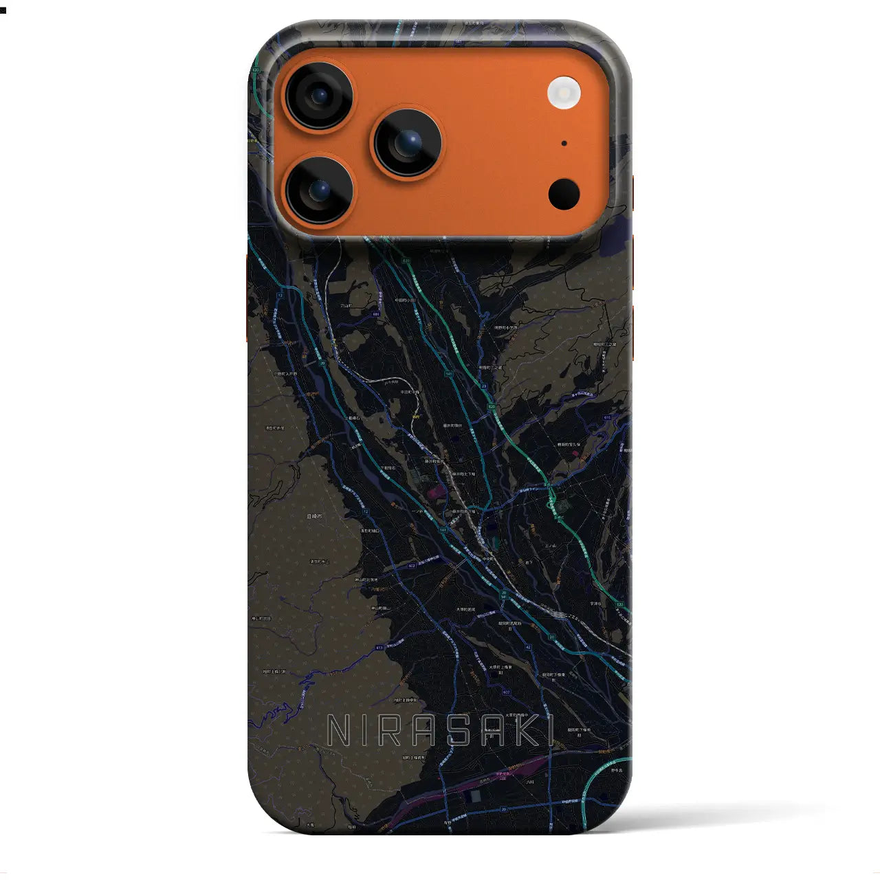【韮崎(山梨県)】地図柄iPhoneケース(バックカバータイプ)