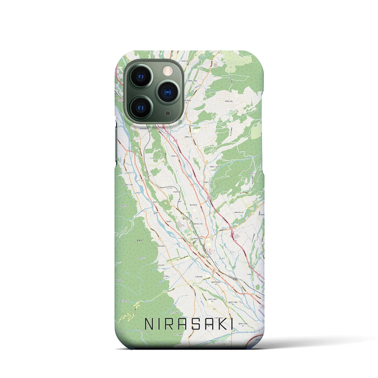 【韮崎(山梨県)】地図柄iPhoneケース(バックカバータイプ)