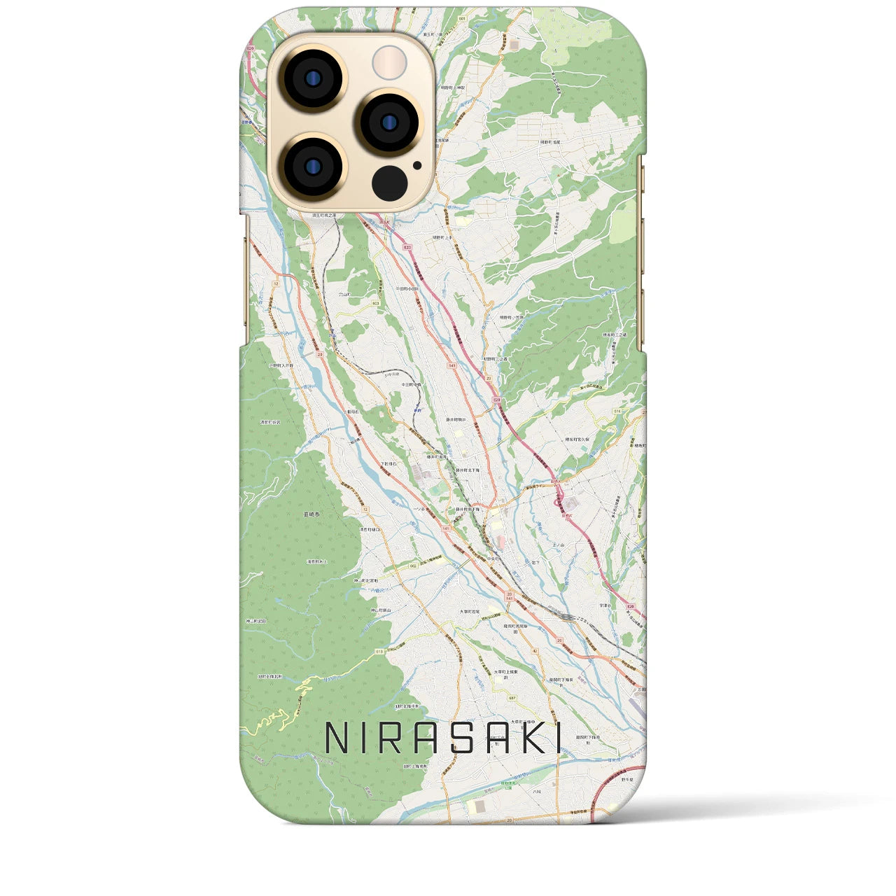 【韮崎(山梨県)】地図柄iPhoneケース(バックカバータイプ)