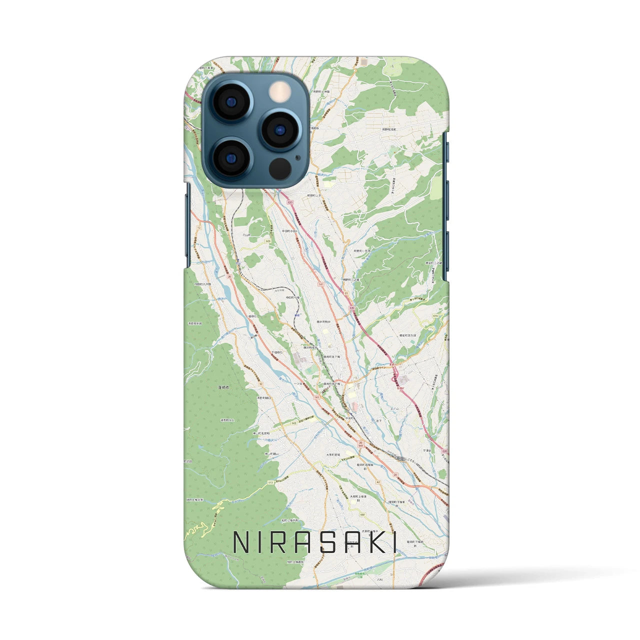 【韮崎(山梨県)】地図柄iPhoneケース(バックカバータイプ)