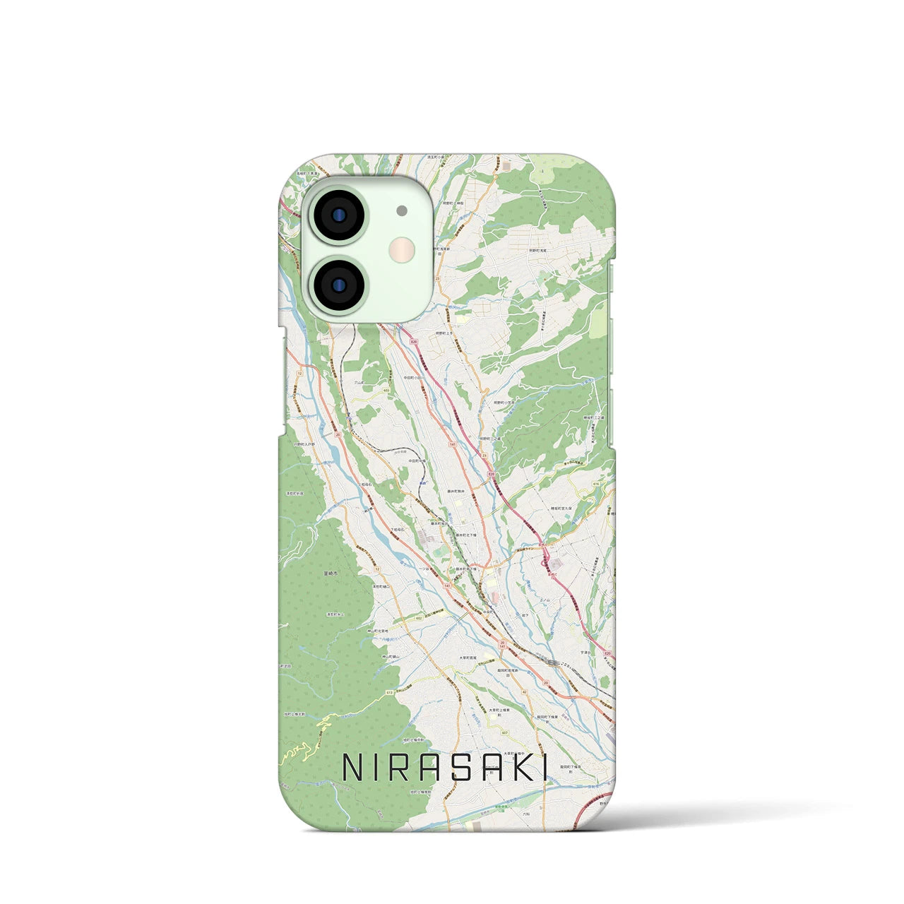 【韮崎(山梨県)】地図柄iPhoneケース(バックカバータイプ)