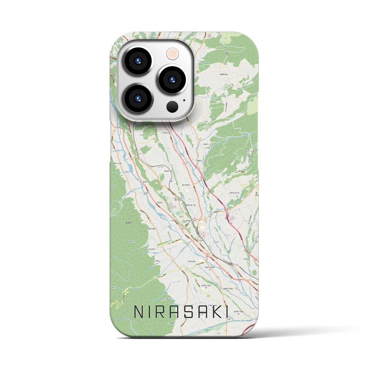 【韮崎(山梨県)】地図柄iPhoneケース(バックカバータイプ)