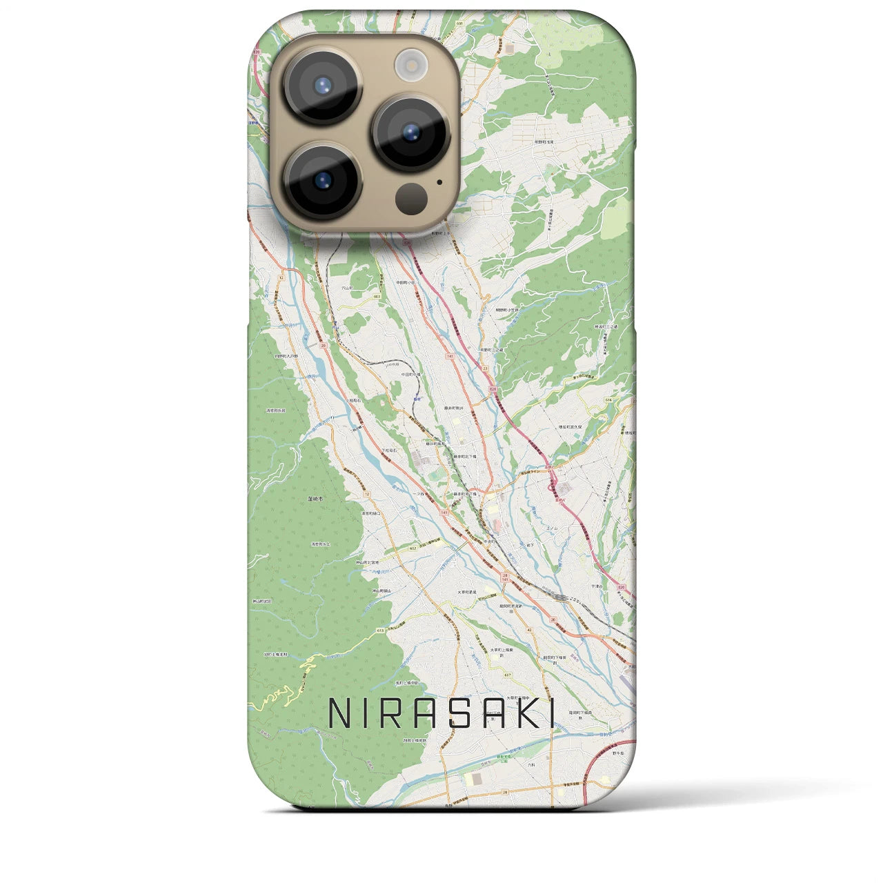 【韮崎(山梨県)】地図柄iPhoneケース(バックカバータイプ)