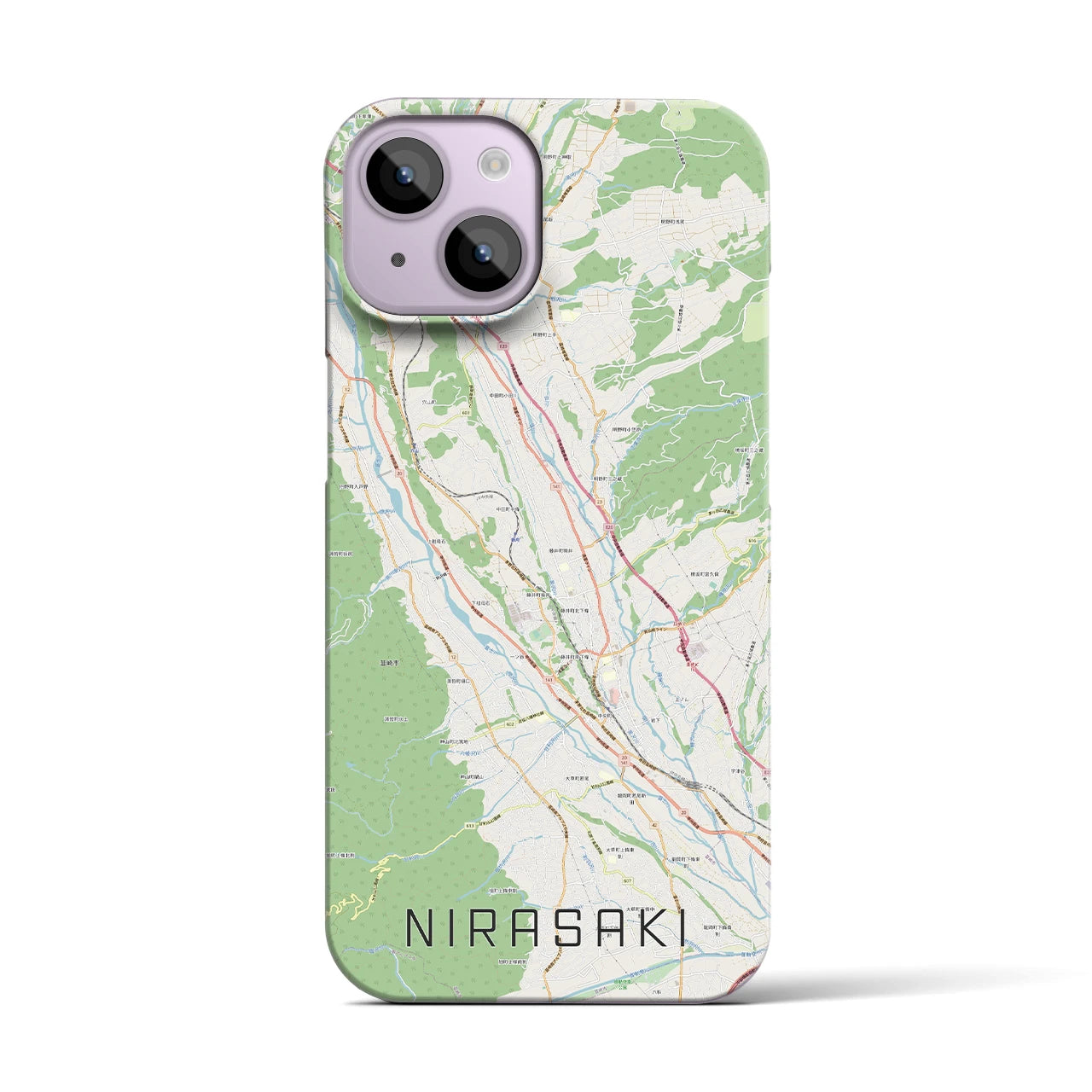 【韮崎(山梨県)】地図柄iPhoneケース(バックカバータイプ)