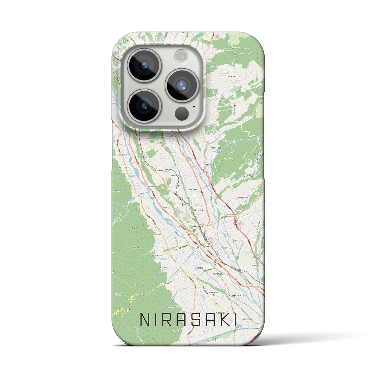 【韮崎(山梨県)】地図柄iPhoneケース(バックカバータイプ)