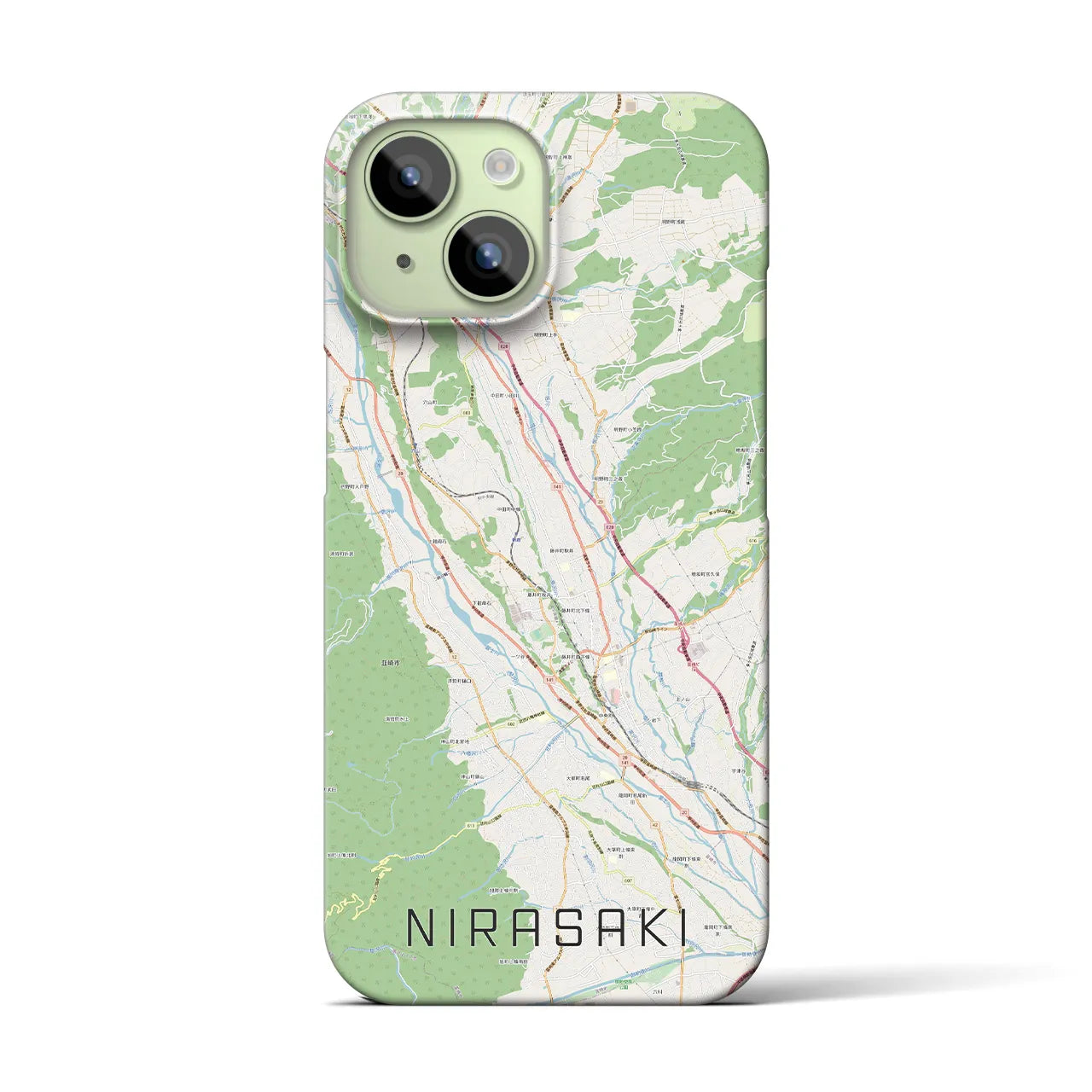 【韮崎(山梨県)】地図柄iPhoneケース(バックカバータイプ)