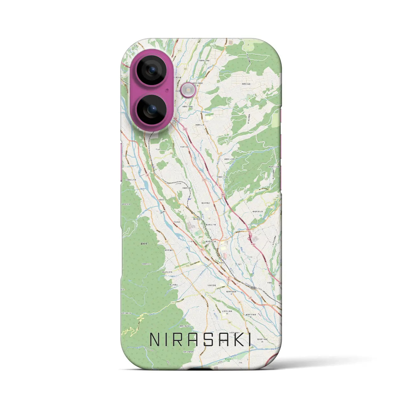 【韮崎(山梨県)】地図柄iPhoneケース(バックカバータイプ)