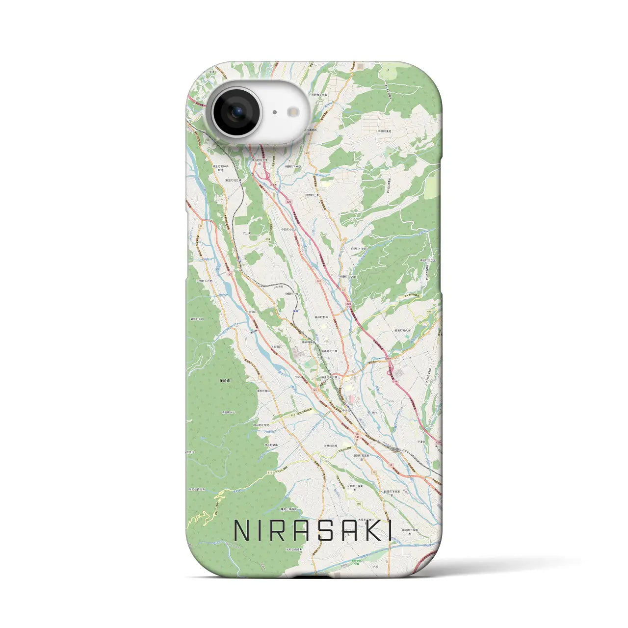 【韮崎(山梨県)】地図柄iPhoneケース(バックカバータイプ)