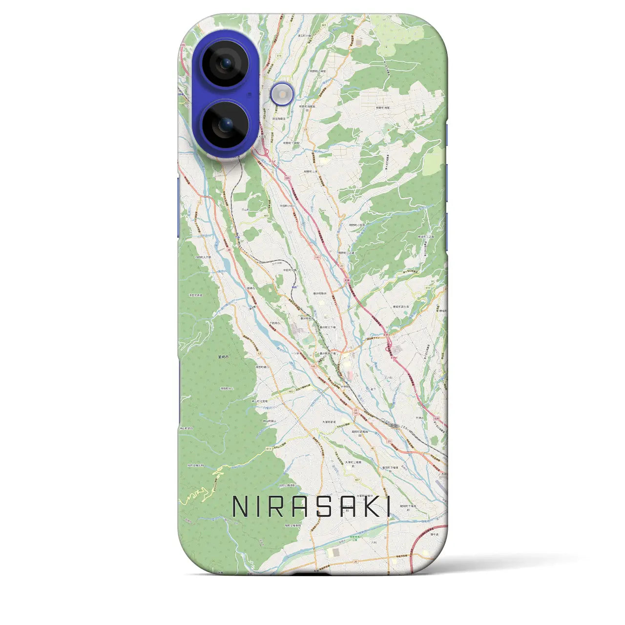 【韮崎(山梨県)】地図柄iPhoneケース(バックカバータイプ)