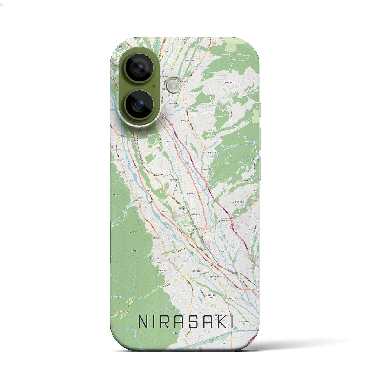 【韮崎(山梨県)】地図柄iPhoneケース(バックカバータイプ)