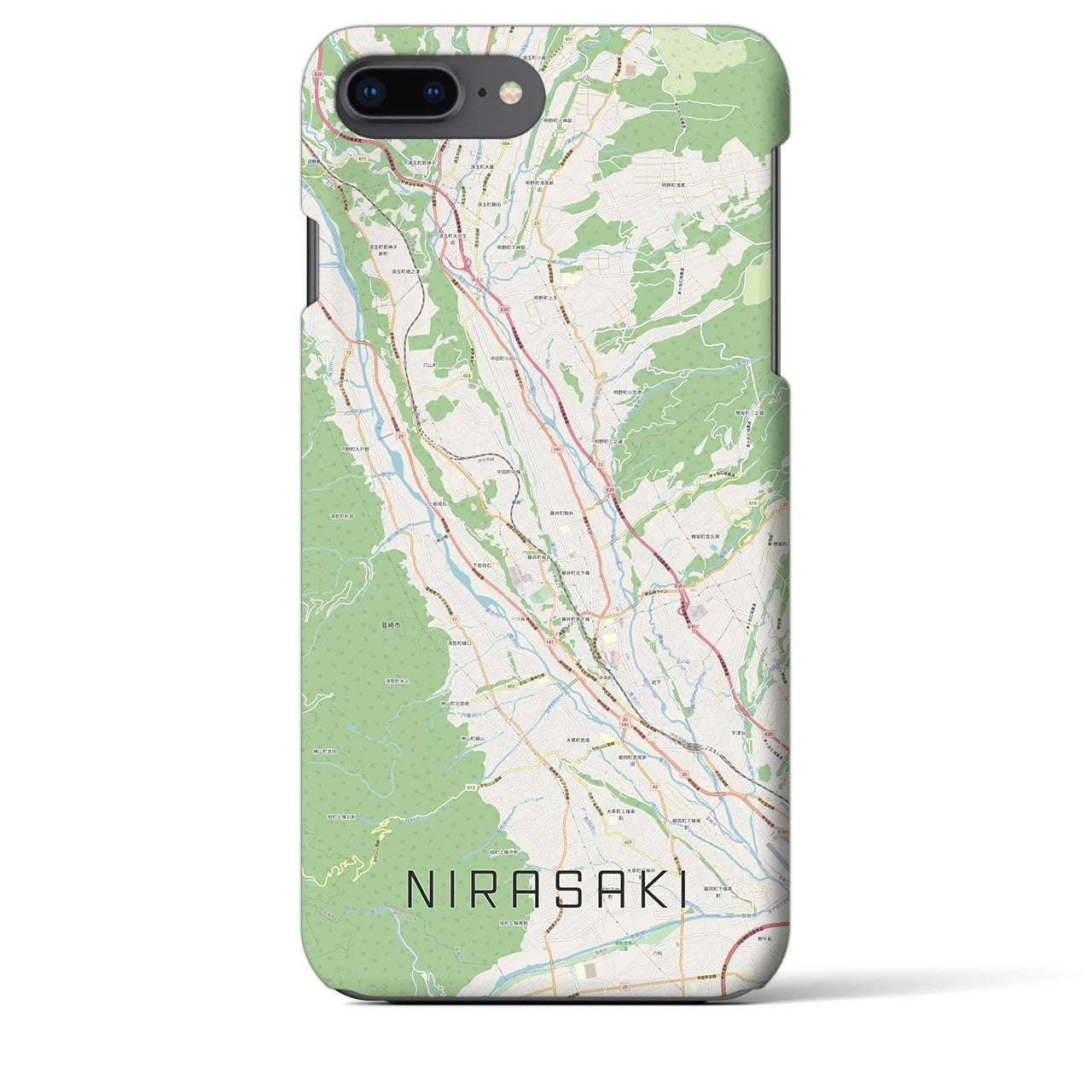 【韮崎(山梨県)】地図柄iPhoneケース(バックカバータイプ)