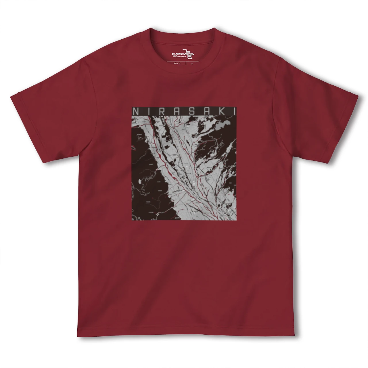 【韮崎(山梨県)】地図柄ヘビーウェイトTシャツ