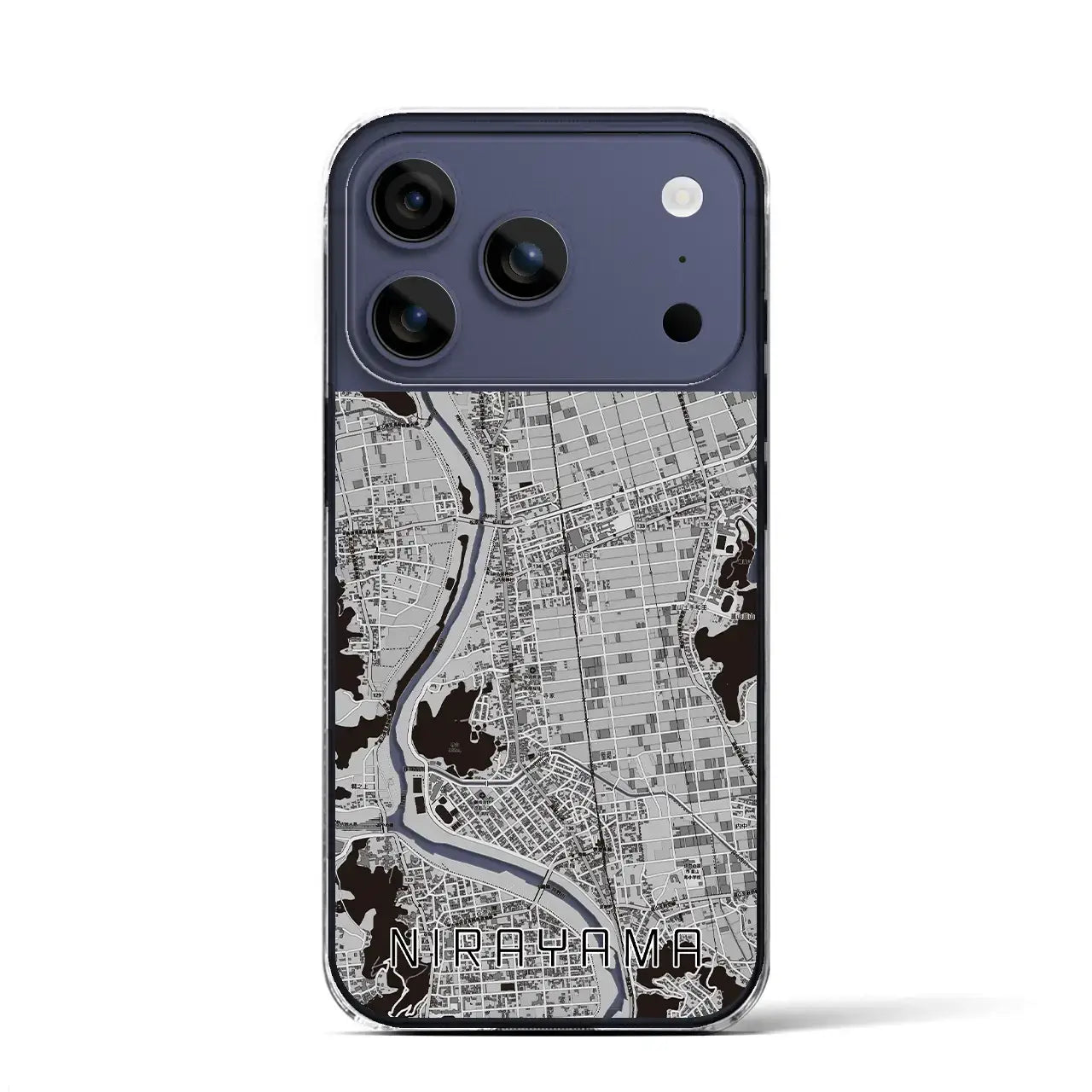 【韮山(静岡県)】地図柄iPhoneケース(クリアタイプ)モノトーン・iPhone 17 Pro Max 用