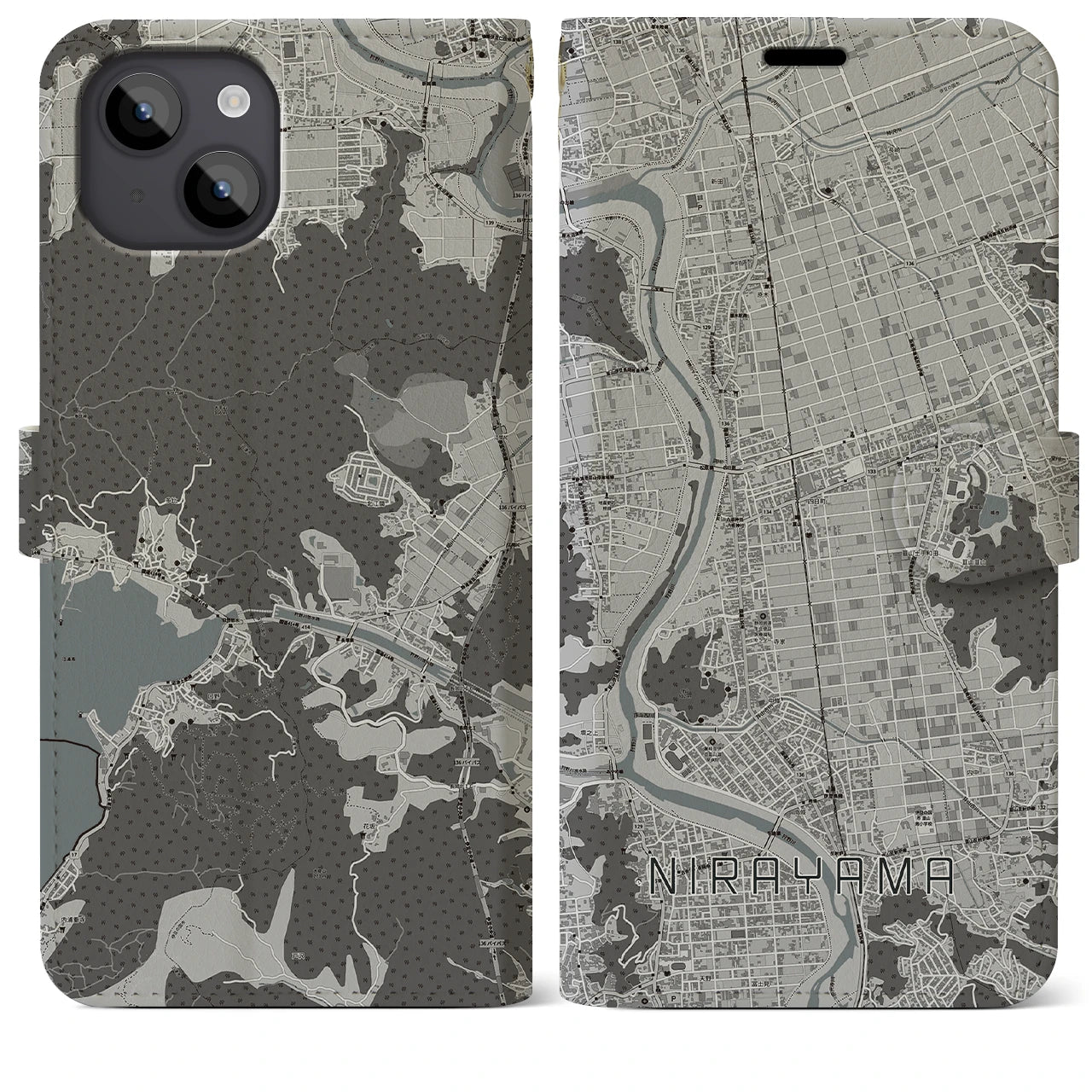 【韮山(静岡県)】地図柄iPhoneケース(手帳タイプ)