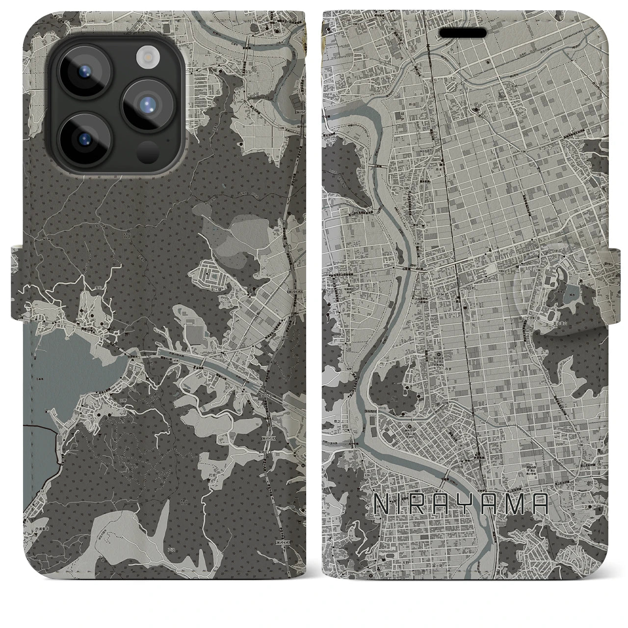 【韮山(静岡県)】地図柄iPhoneケース(手帳タイプ)