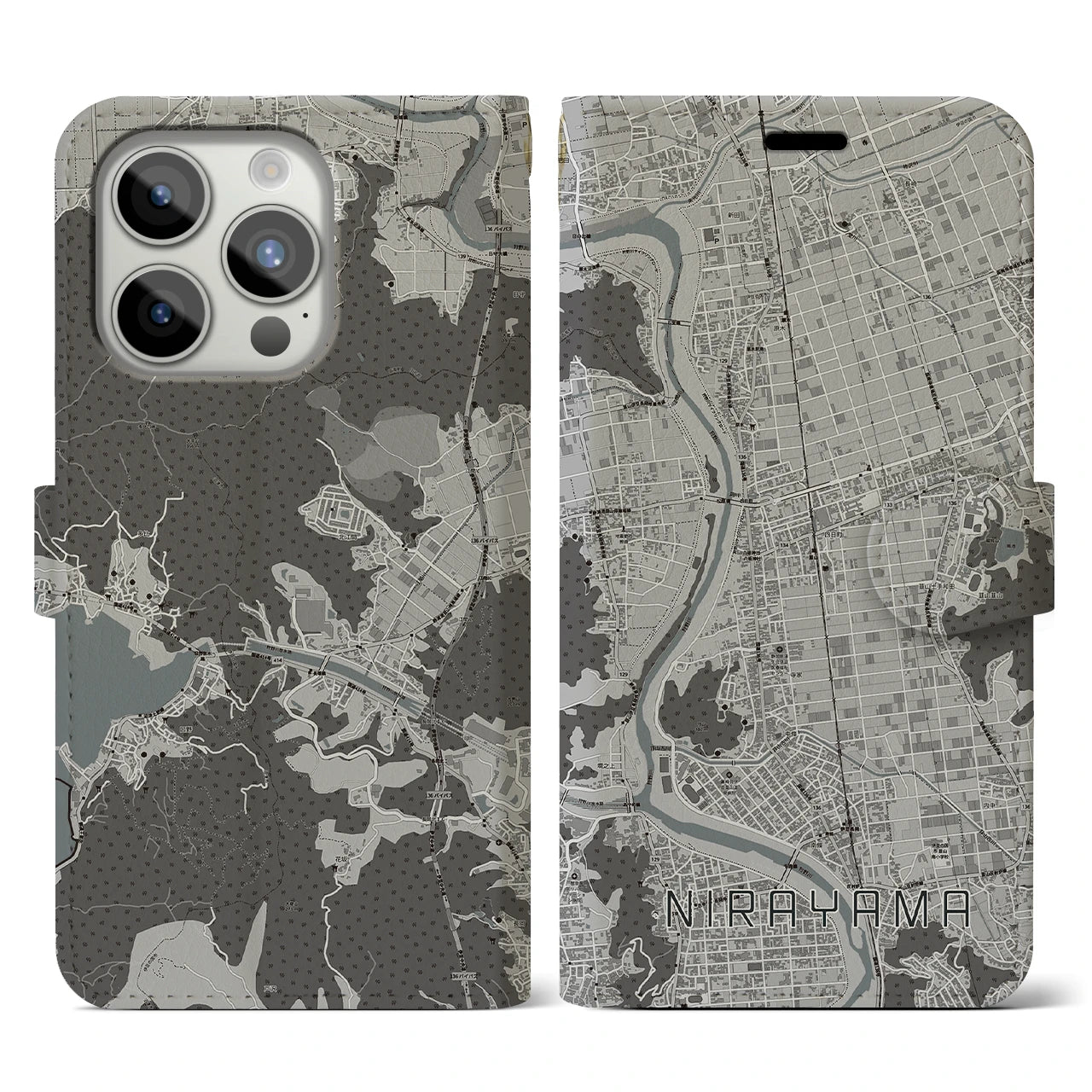 【韮山(静岡県)】地図柄iPhoneケース(手帳タイプ)