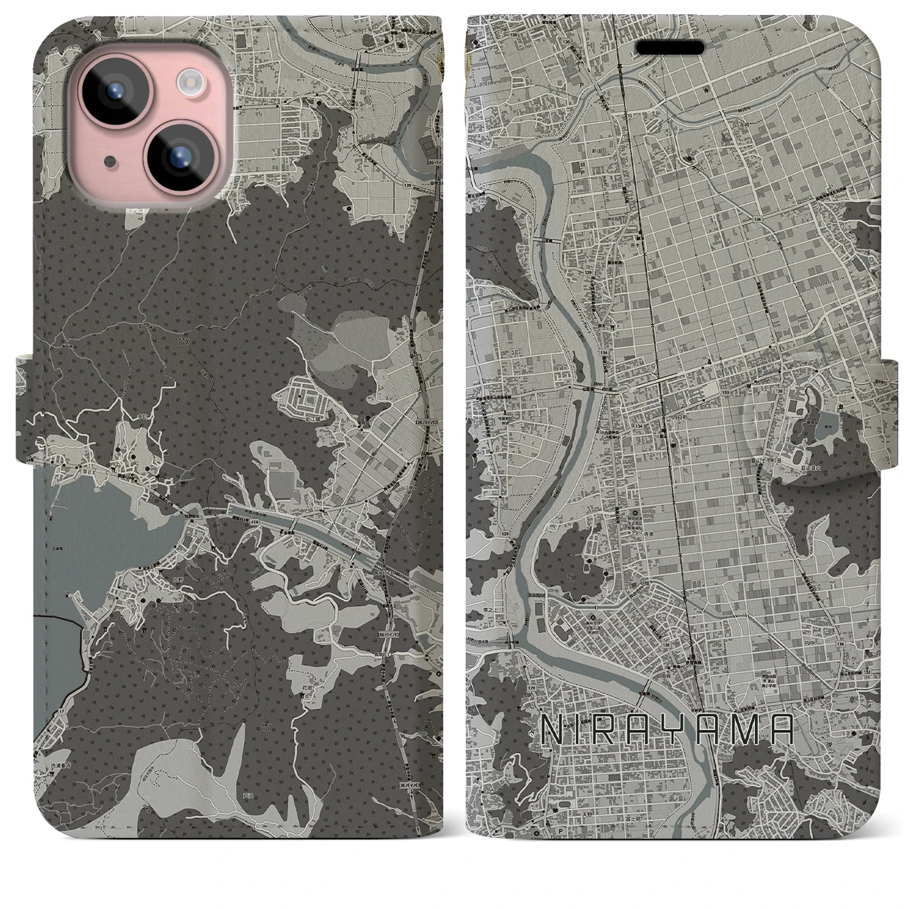 【韮山(静岡県)】地図柄iPhoneケース(手帳タイプ)