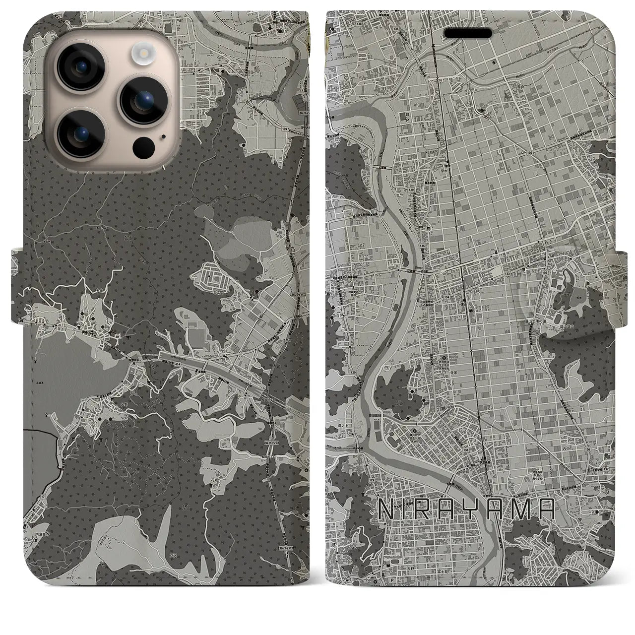 【韮山(静岡県)】地図柄iPhoneケース(手帳タイプ)