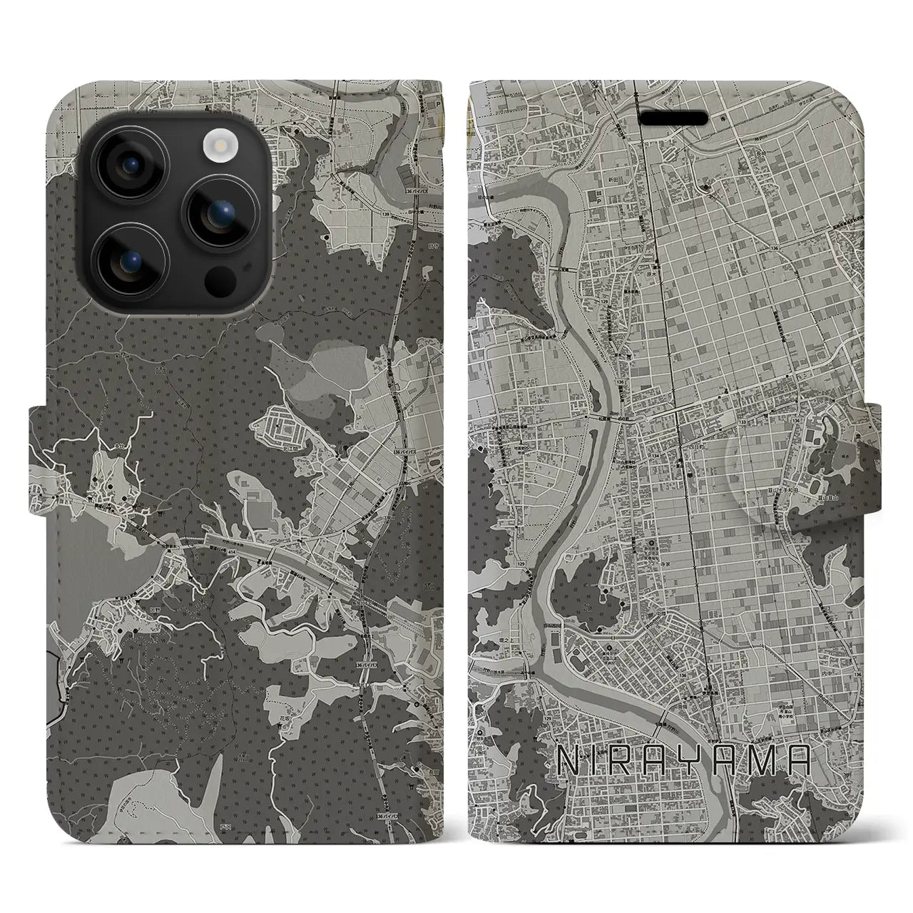 【韮山(静岡県)】地図柄iPhoneケース(手帳タイプ)