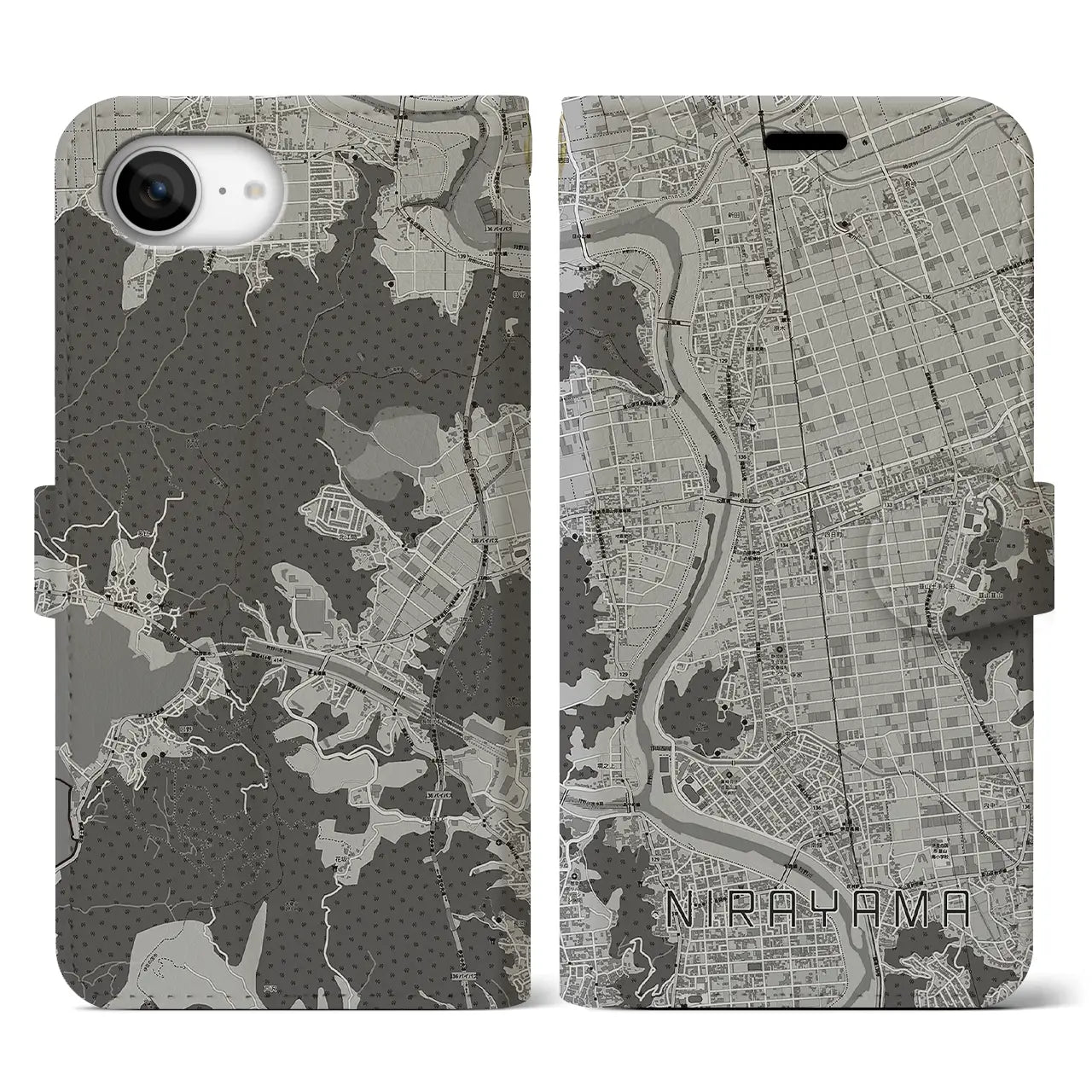 【韮山(静岡県)】地図柄iPhoneケース(手帳タイプ)