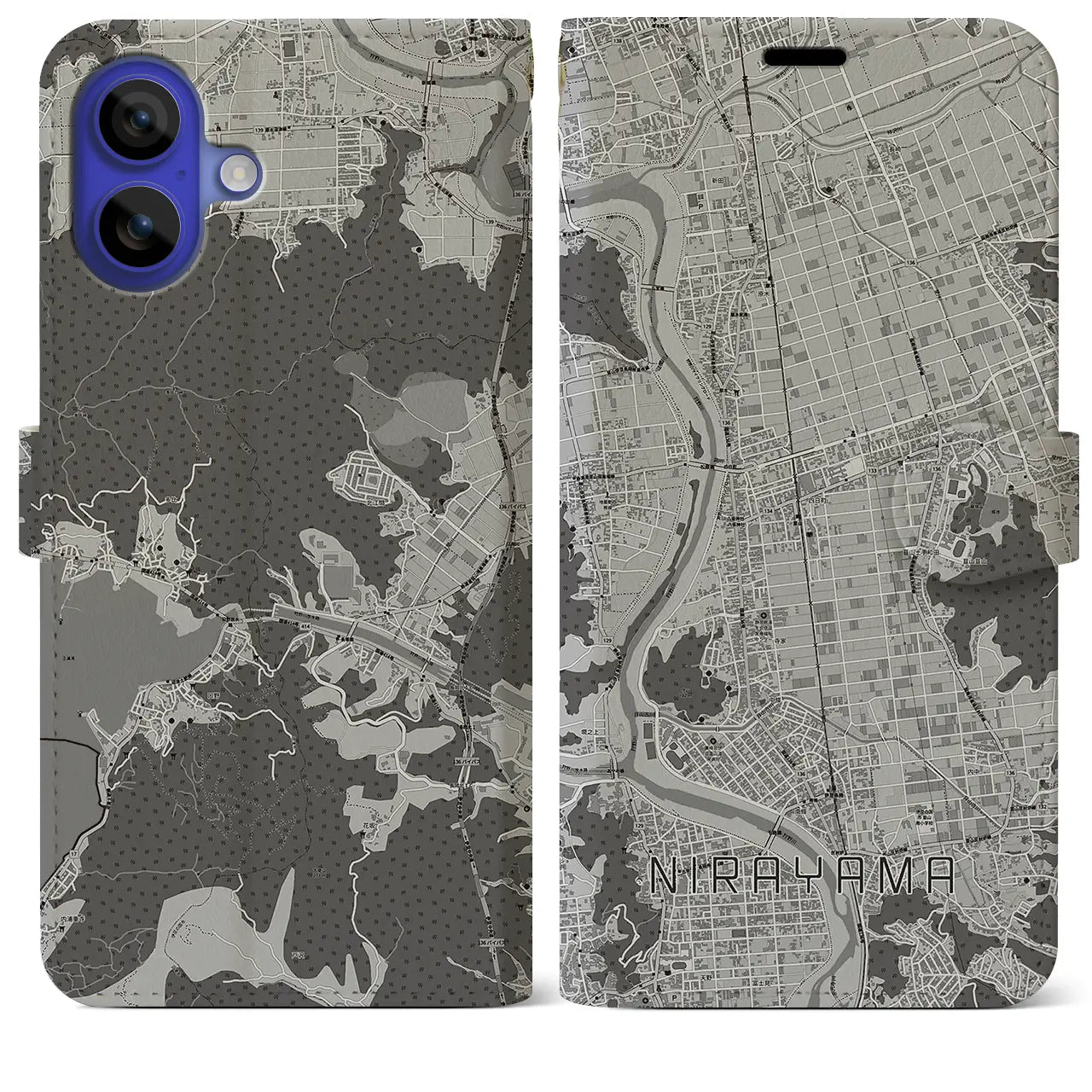 【韮山(静岡県)】地図柄iPhoneケース(手帳タイプ)