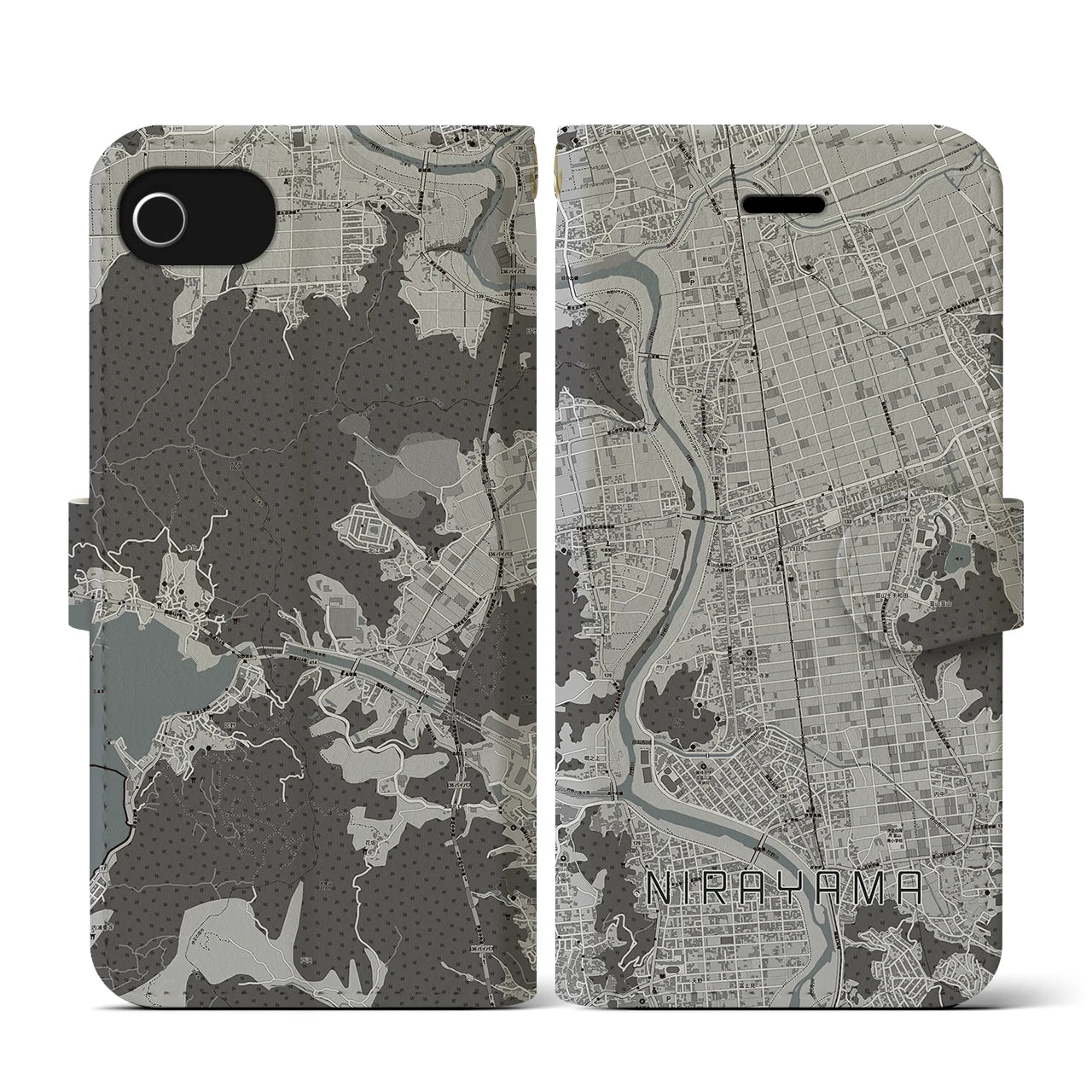 【韮山(静岡県)】地図柄iPhoneケース(手帳タイプ)