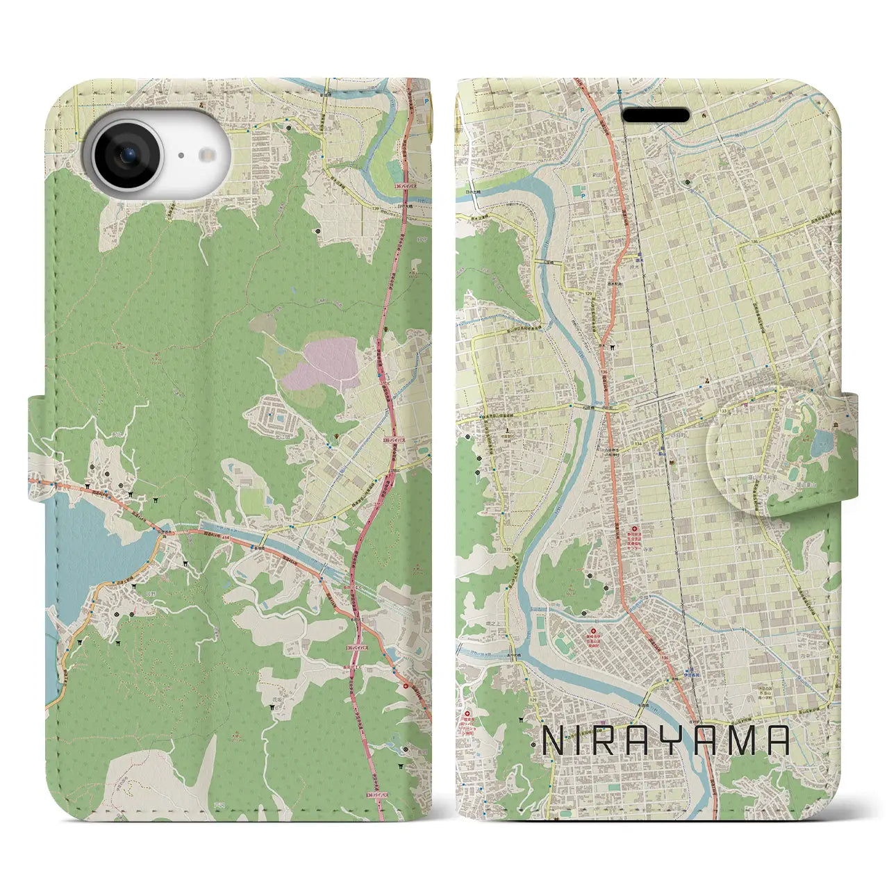 【韮山(静岡県)】地図柄iPhoneケース(手帳タイプ)