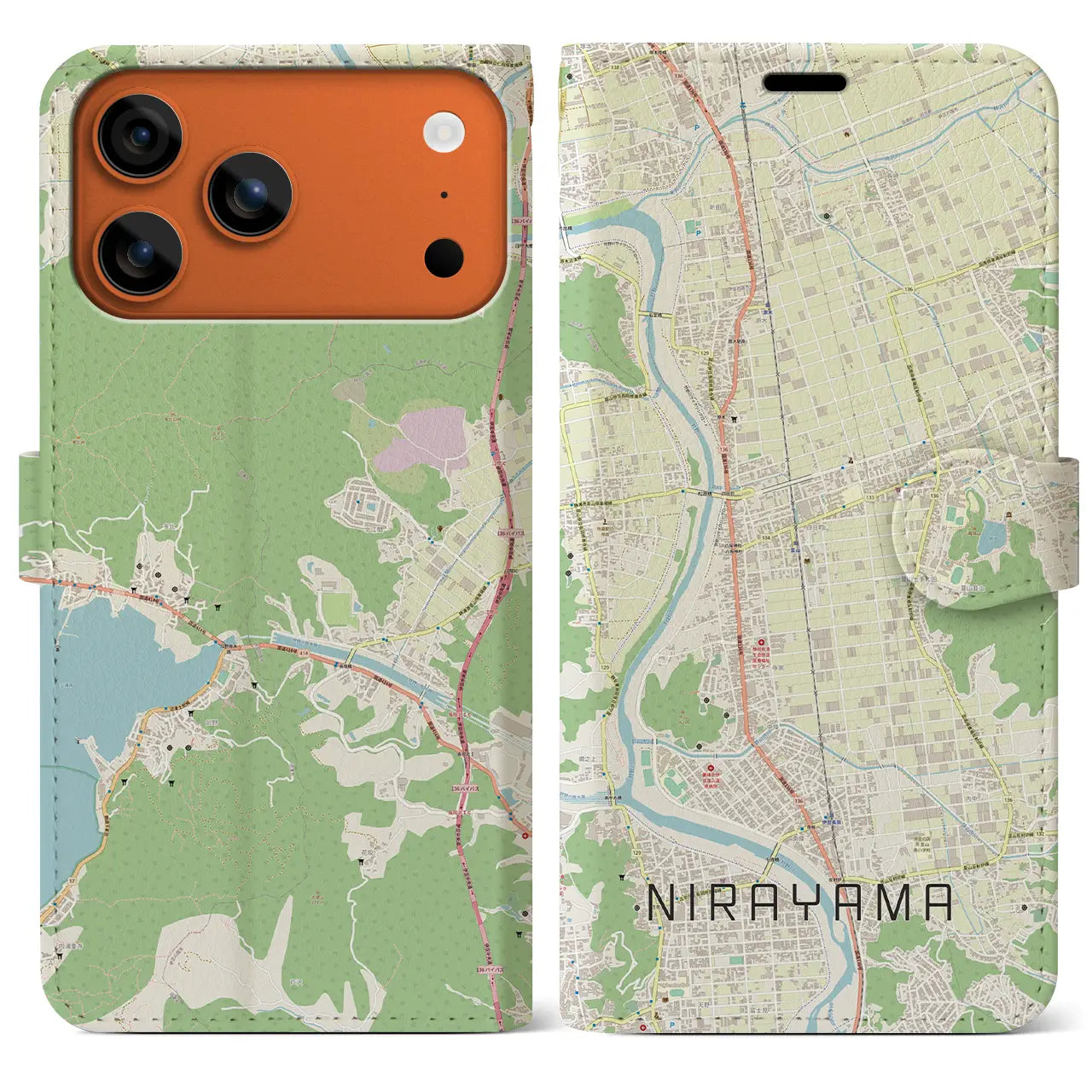 【韮山(静岡県)】地図柄iPhoneケース(手帳タイプ)