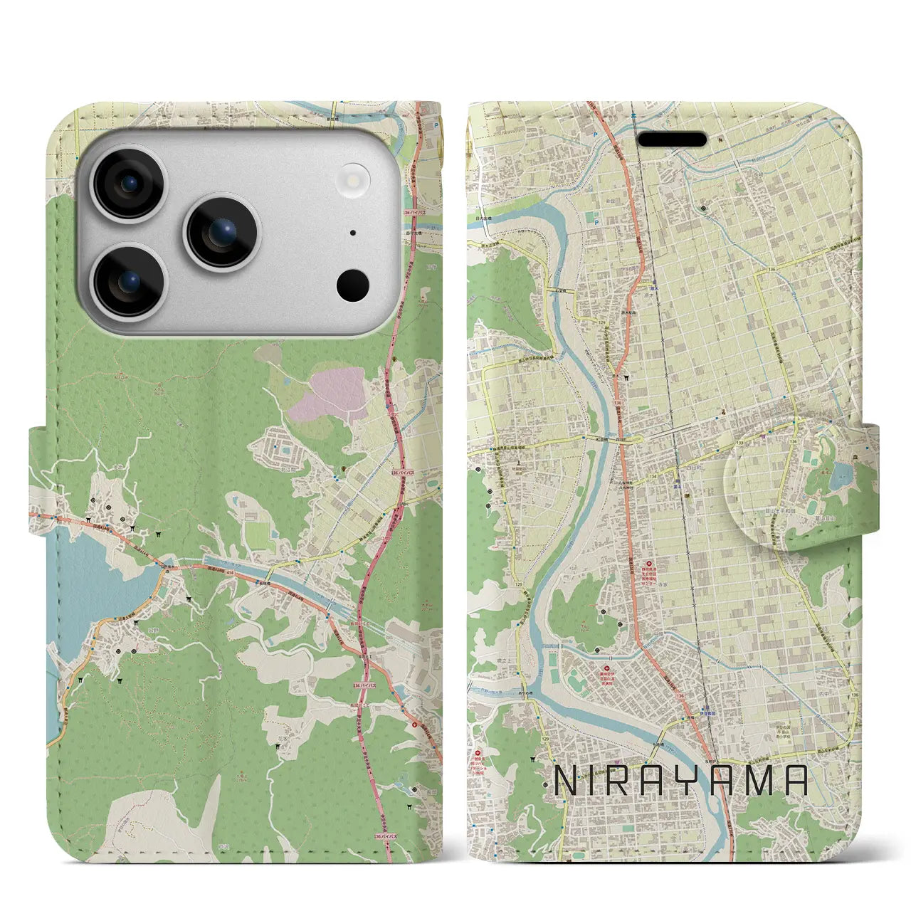 【韮山(静岡県)】地図柄iPhoneケース(手帳タイプ)