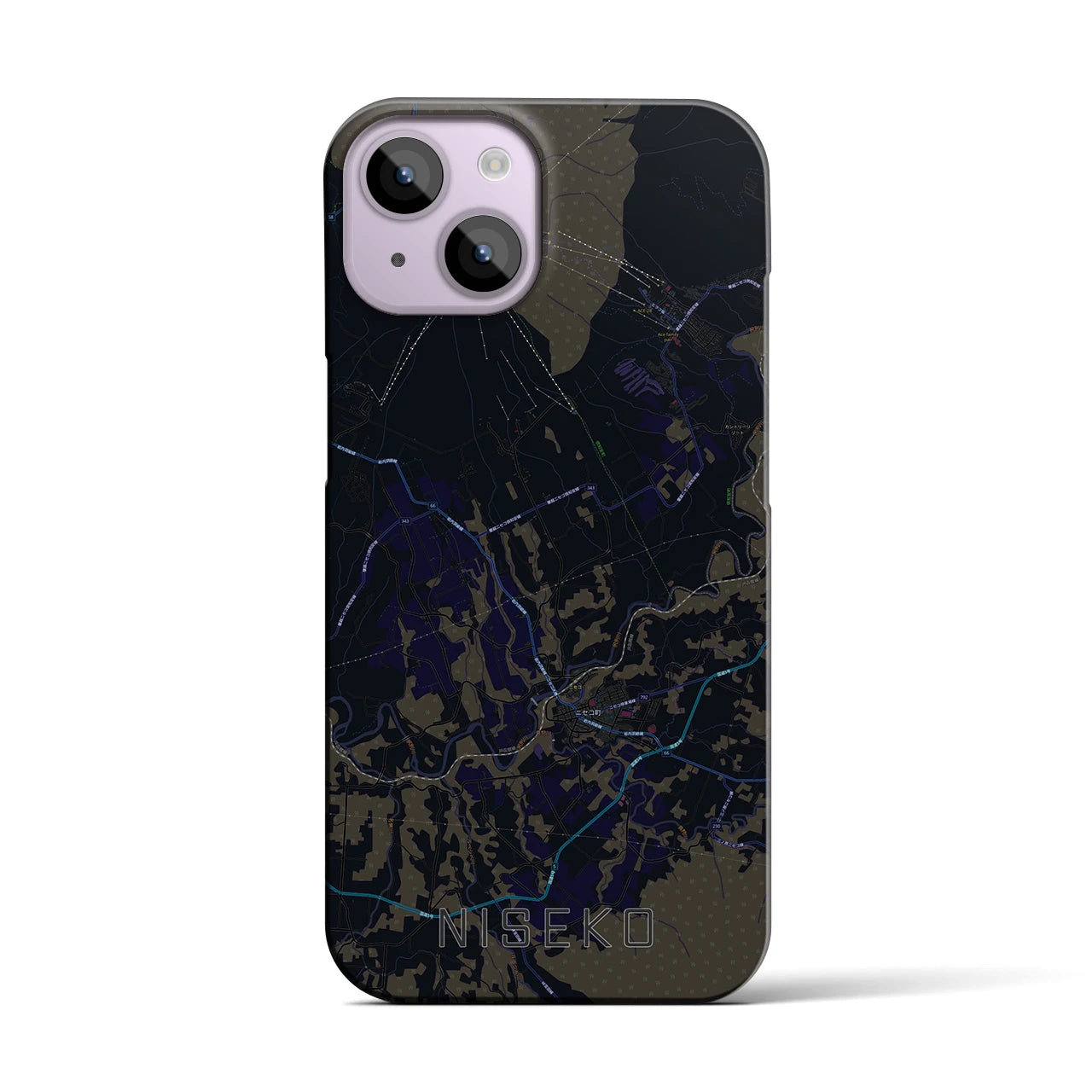 【ニセコ(北海道)】地図柄iPhoneケース(バックカバータイプ)