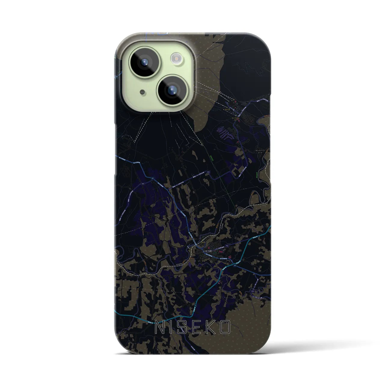 【ニセコ(北海道)】地図柄iPhoneケース(バックカバータイプ)