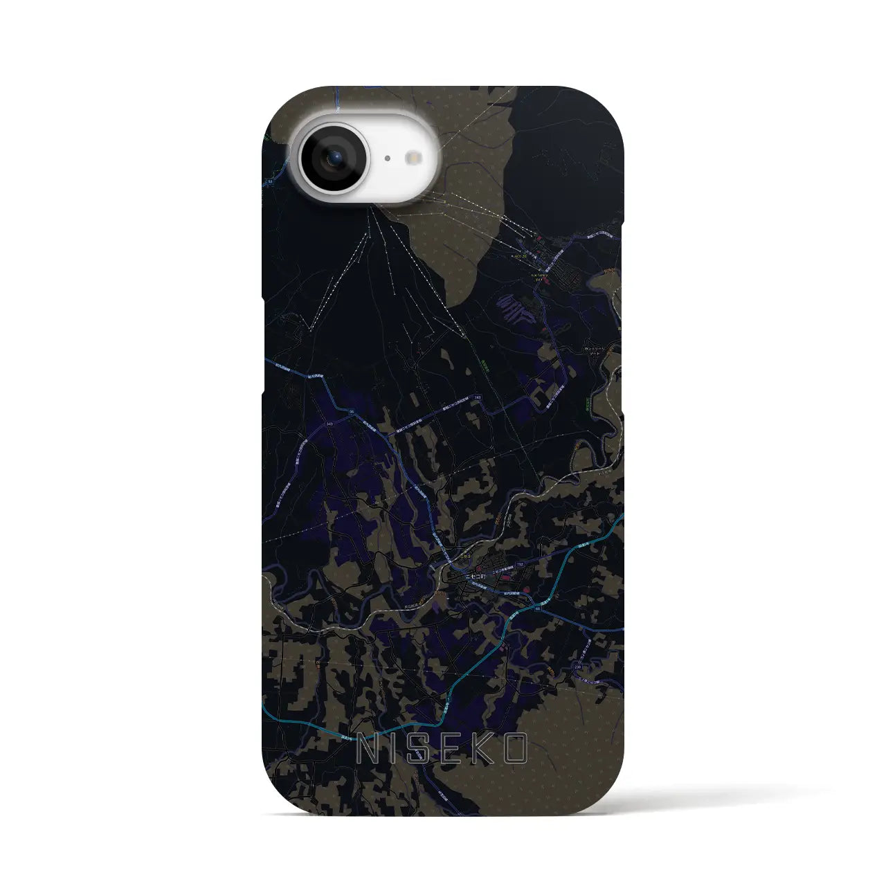 【ニセコ(北海道)】地図柄iPhoneケース(バックカバータイプ)