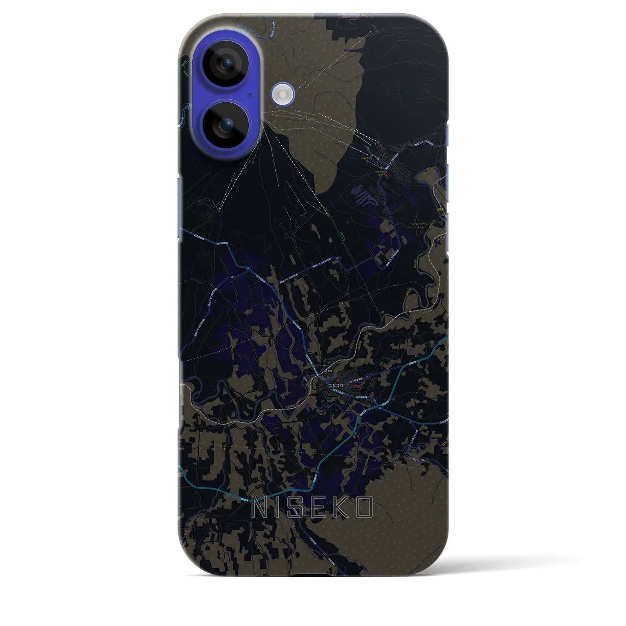 【ニセコ(北海道)】地図柄iPhoneケース(バックカバータイプ)