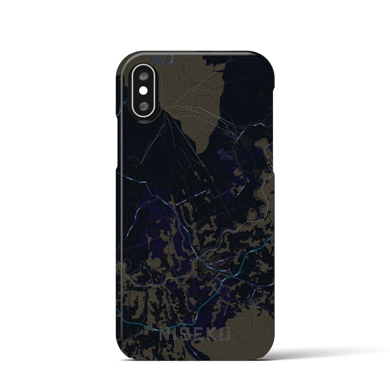【ニセコ(北海道)】地図柄iPhoneケース(バックカバータイプ)