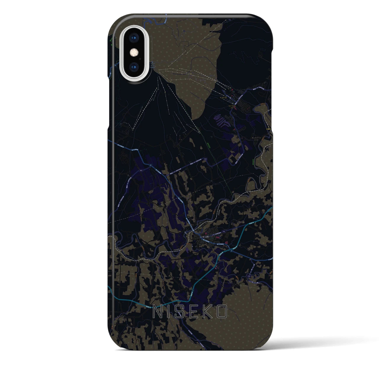 【ニセコ(北海道)】地図柄iPhoneケース(バックカバータイプ)