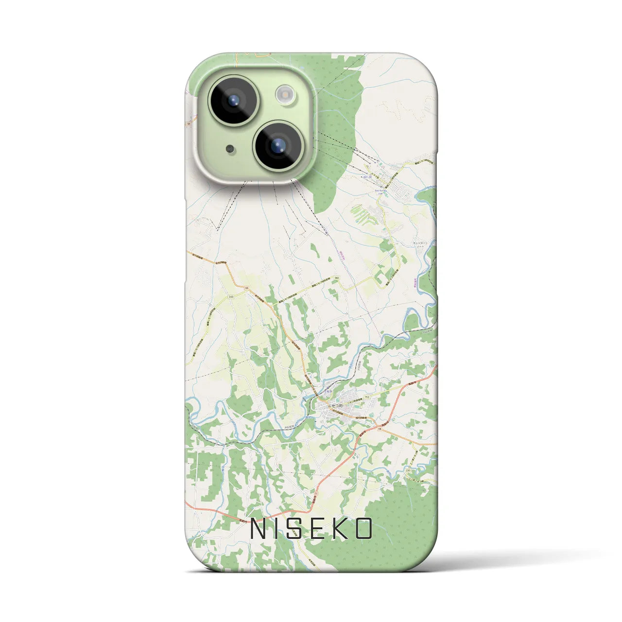 【ニセコ(北海道)】地図柄iPhoneケース(バックカバータイプ)