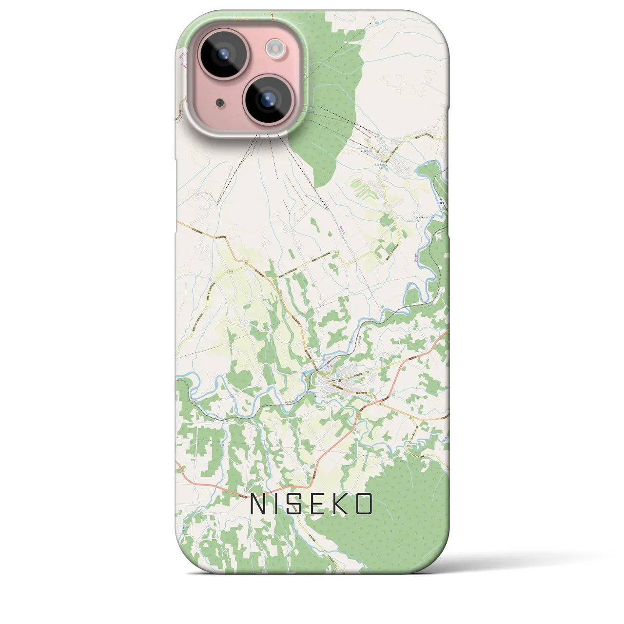 【ニセコ(北海道)】地図柄iPhoneケース(バックカバータイプ)