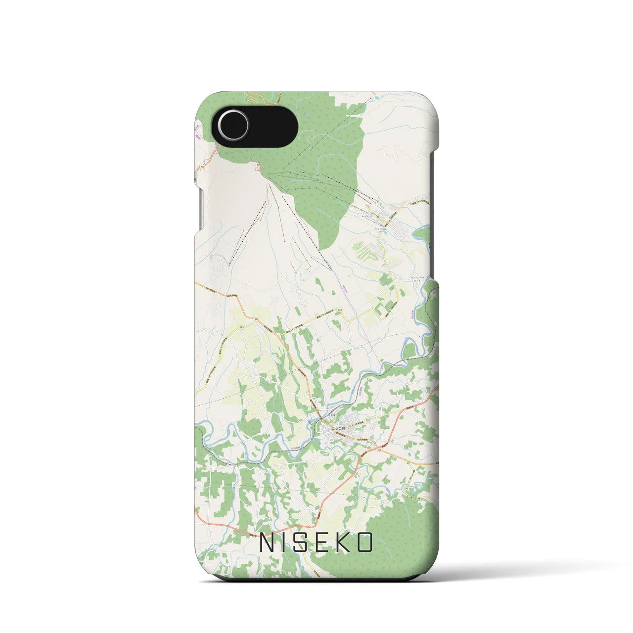 【ニセコ(北海道)】地図柄iPhoneケース(バックカバータイプ)