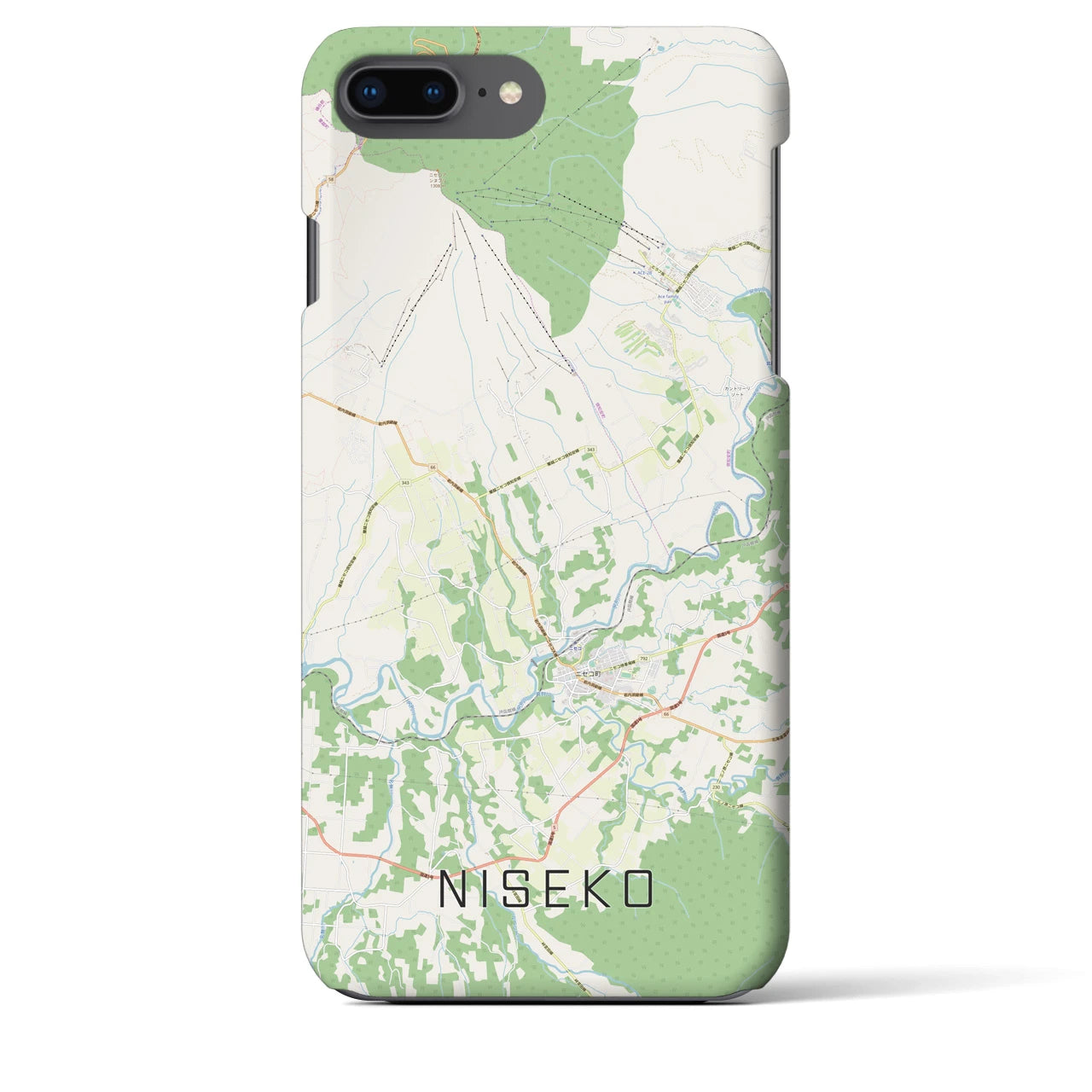 【ニセコ(北海道)】地図柄iPhoneケース(バックカバータイプ)