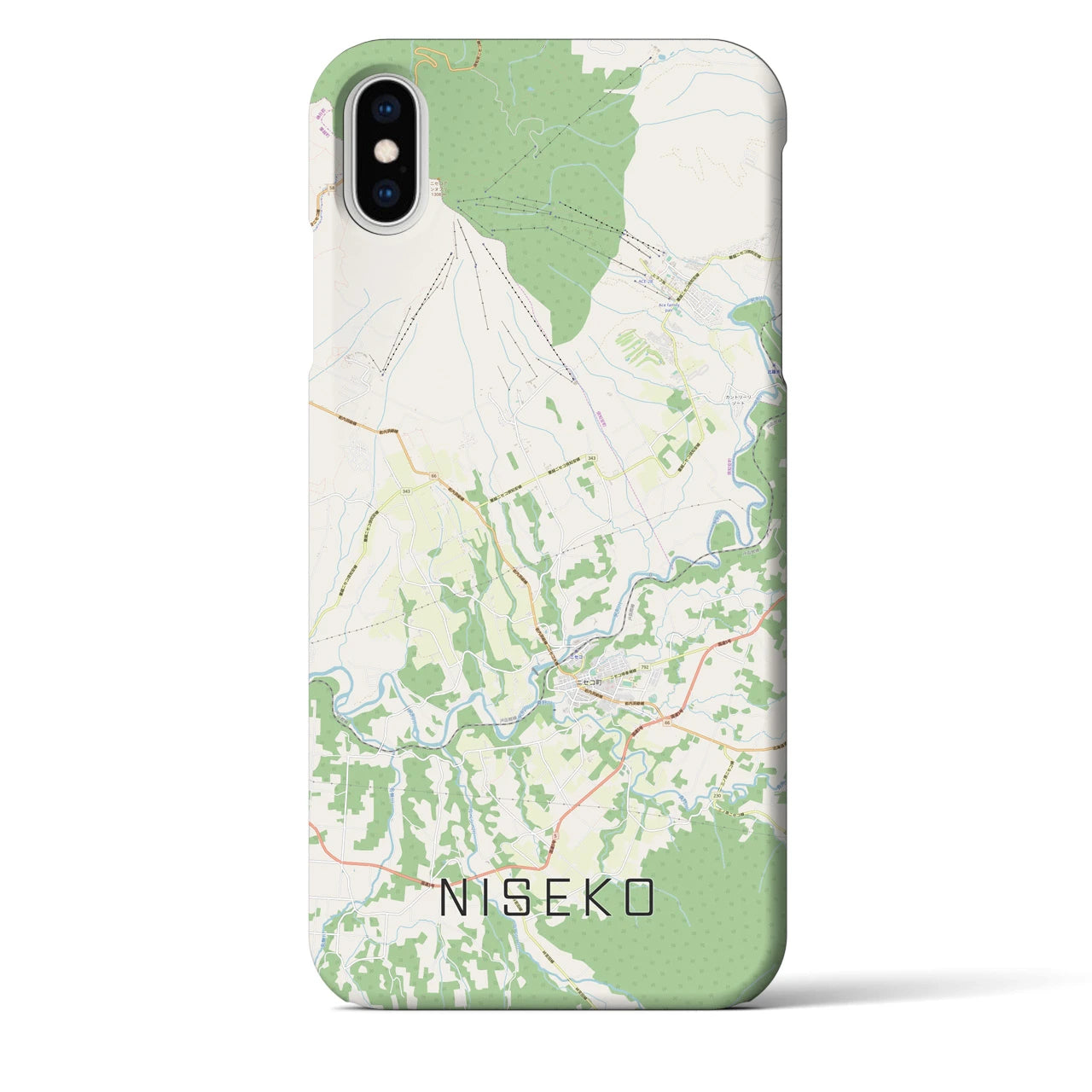 【ニセコ(北海道)】地図柄iPhoneケース(バックカバータイプ)