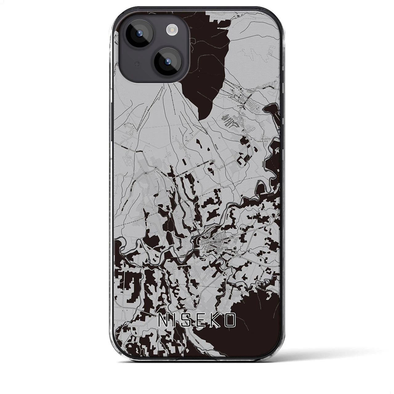 【ニセコ(北海道)】地図柄iPhoneケース(クリアタイプ)