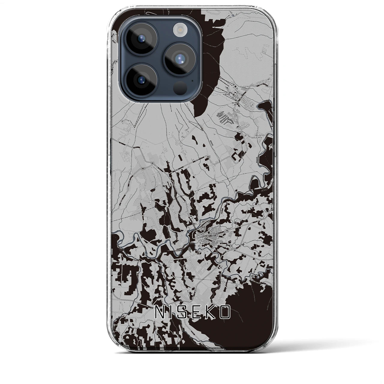 【ニセコ(北海道)】地図柄iPhoneケース(クリアタイプ)