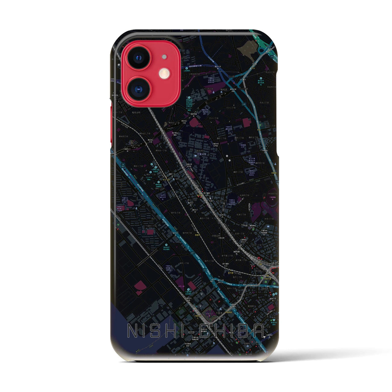 【西千葉(千葉県)】地図柄iPhoneケース(バックカバータイプ)