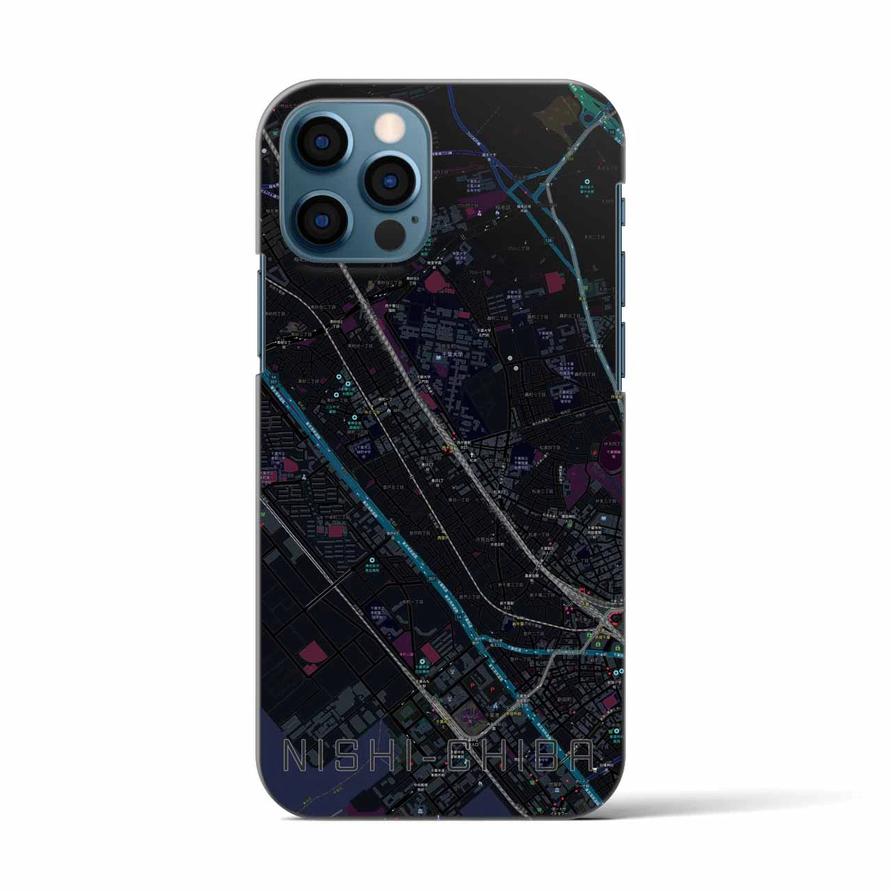 【西千葉(千葉県)】地図柄iPhoneケース(バックカバータイプ)