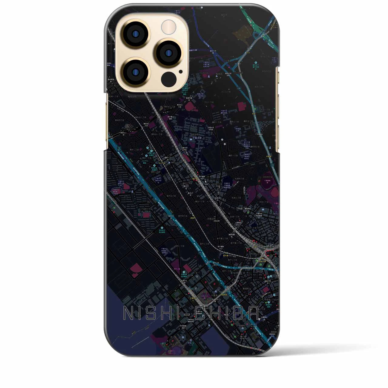 【西千葉(千葉県)】地図柄iPhoneケース(バックカバータイプ)
