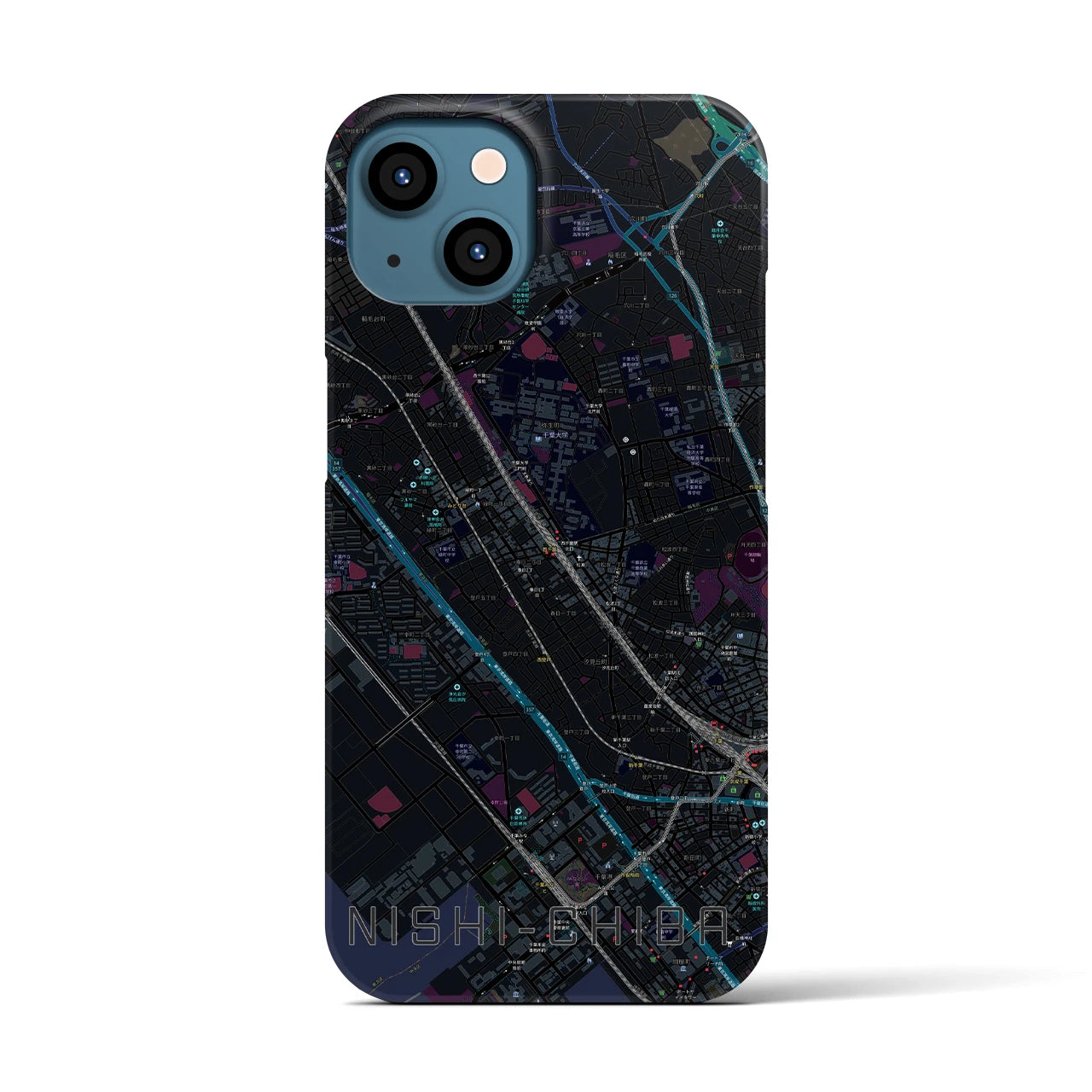 【西千葉(千葉県)】地図柄iPhoneケース(バックカバータイプ)