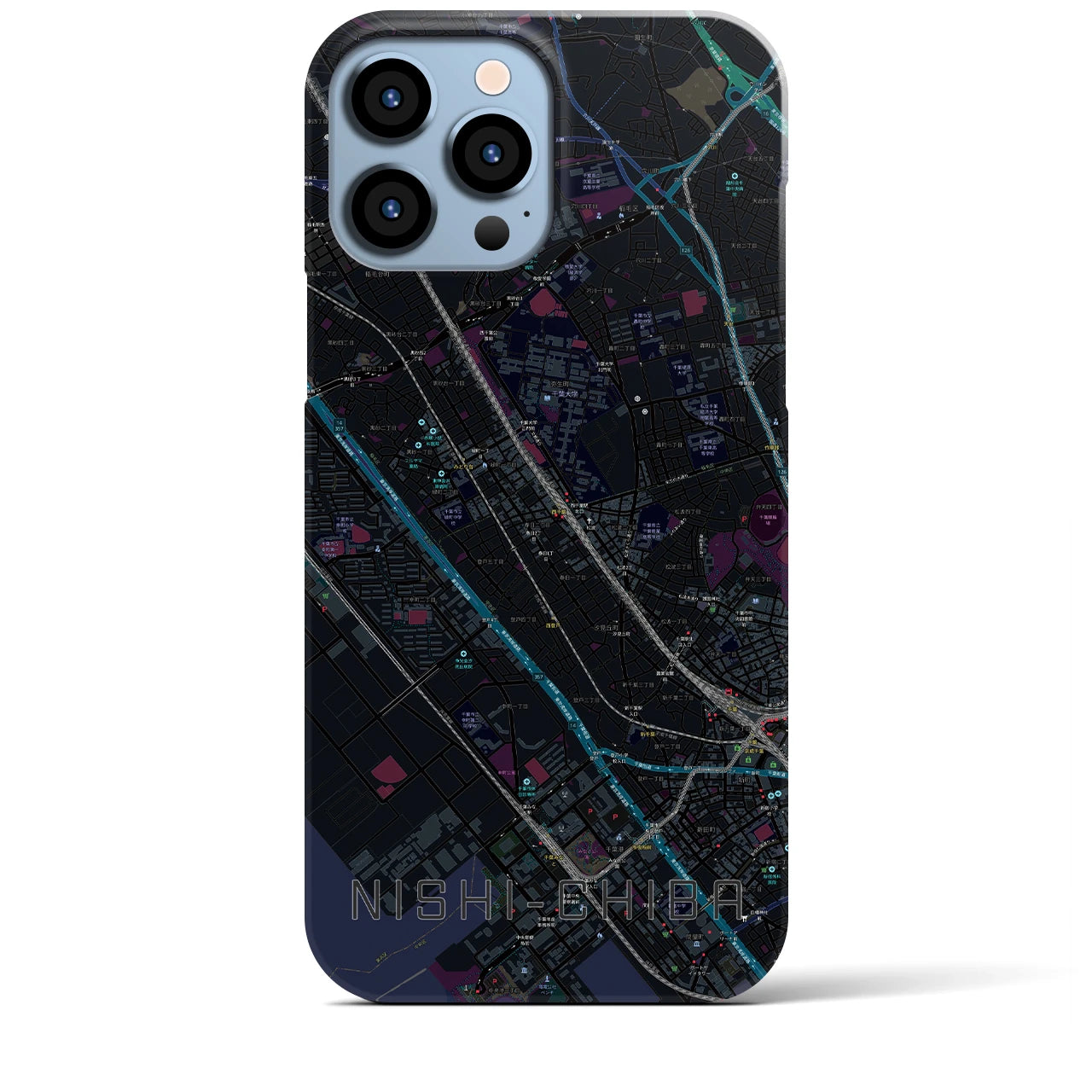 【西千葉(千葉県)】地図柄iPhoneケース(バックカバータイプ)