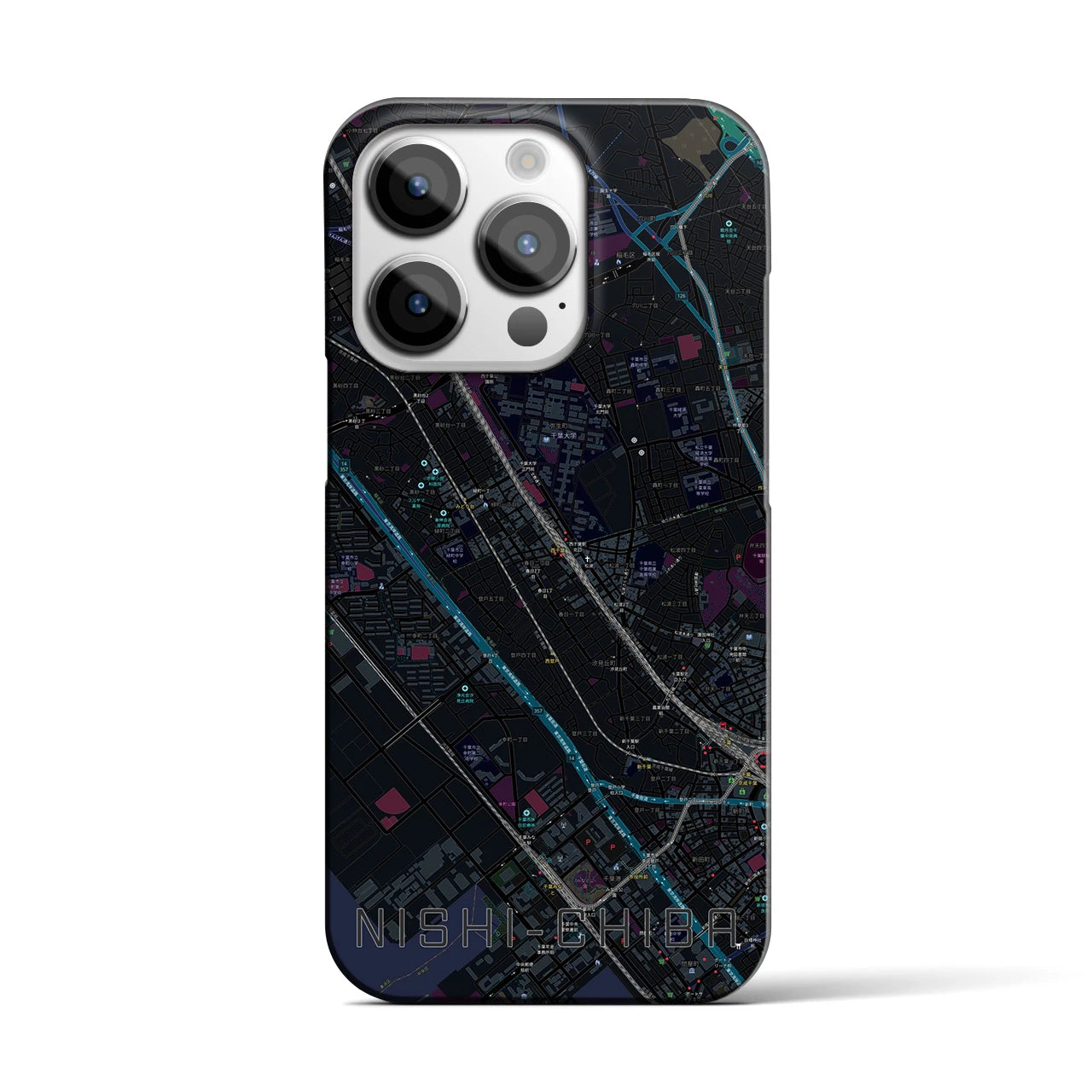 【西千葉(千葉県)】地図柄iPhoneケース(バックカバータイプ)