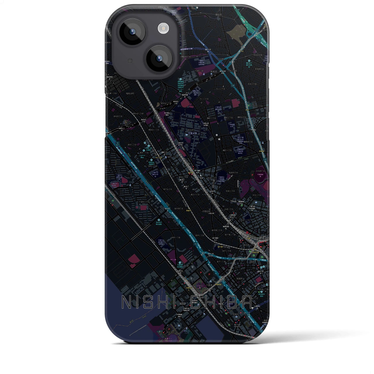 【西千葉(千葉県)】地図柄iPhoneケース(バックカバータイプ)